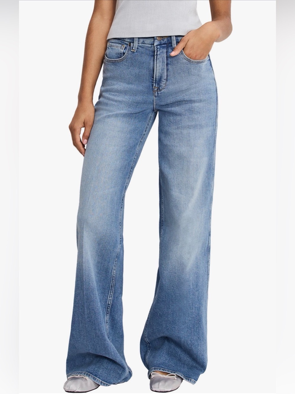Good American Good Skate Wide Leg Jeans Size 10/30